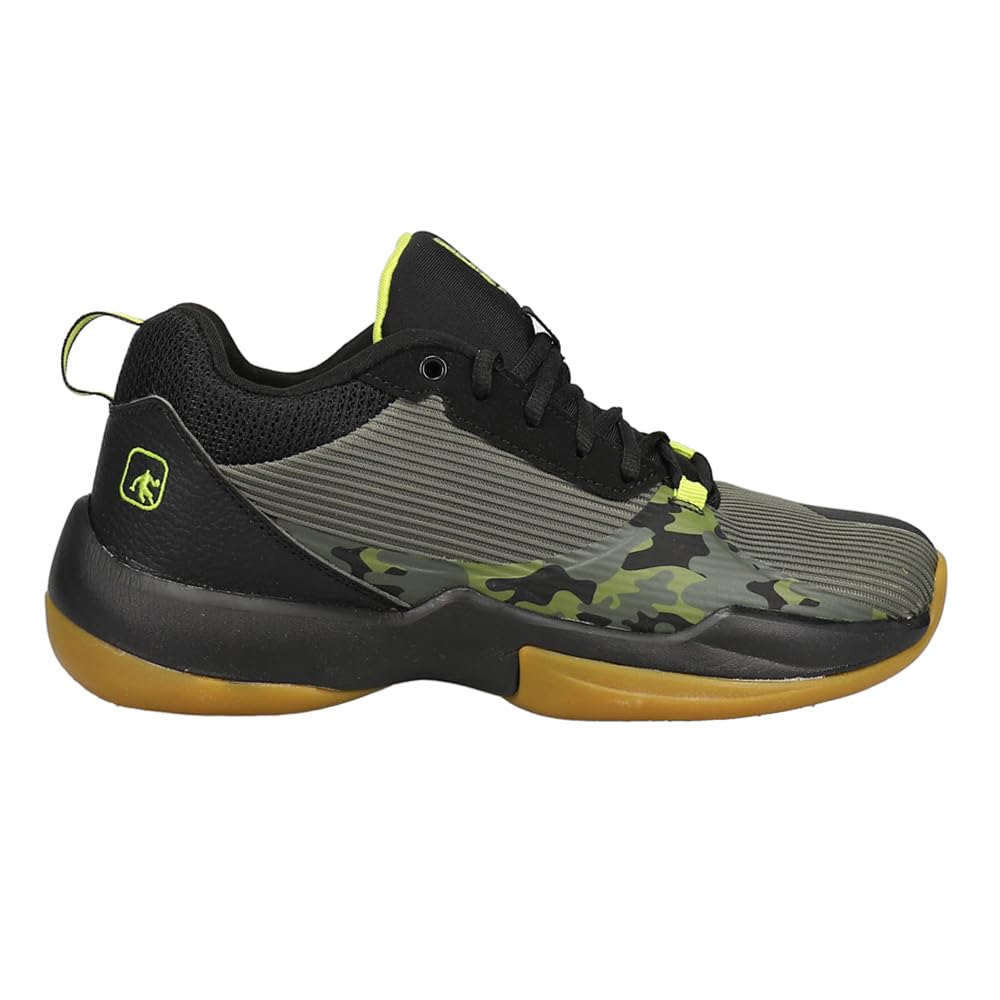 AND1 Mens Vroom Camouflage Basketball Sneakers Shoes Court - Black, Green