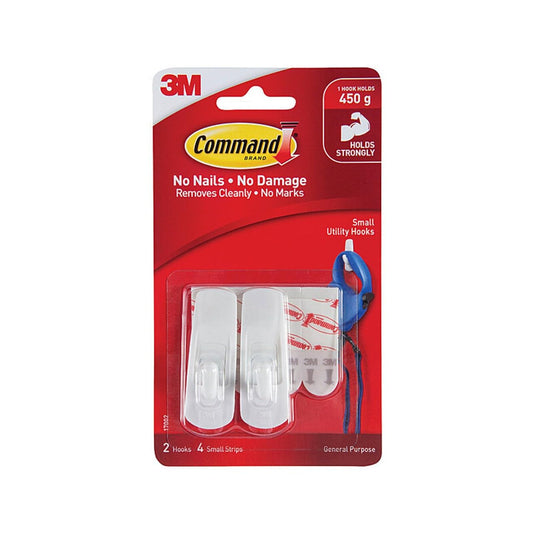 Command 17002 Small Utility, 12 Hooks, White, Count
