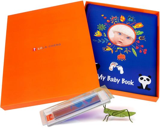 Designer Baby Memory Book Gift Set, Handprint & Footprint Ink Pad Kit, First ...