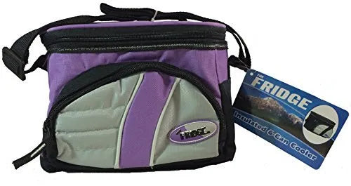 Fridge Insulated 6 Can Thermal Cooler Lunch Bag with Easy Clean Liner, Violet...