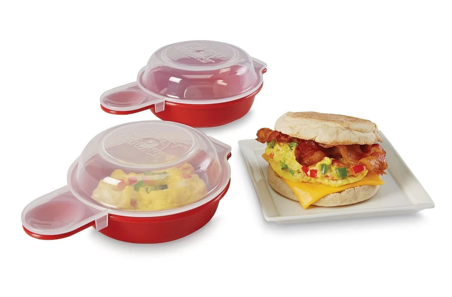 Easy Eggwich Microwave Eggs 'n Muffin Breakfast Pan- Set Of 2