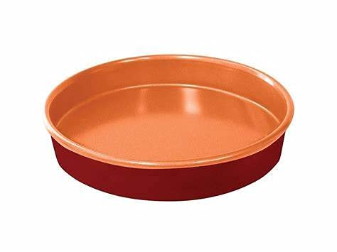 Heavy Duty Copper Infused Ceramic Bakeware -- Non-Stick Round Baking pan 9.5"