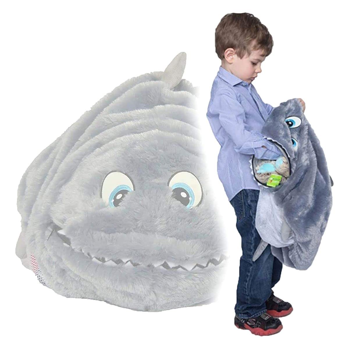 Stuffed Animal Toy Storage for Children, Shark - Perfect for Kids - SUPER SOF...