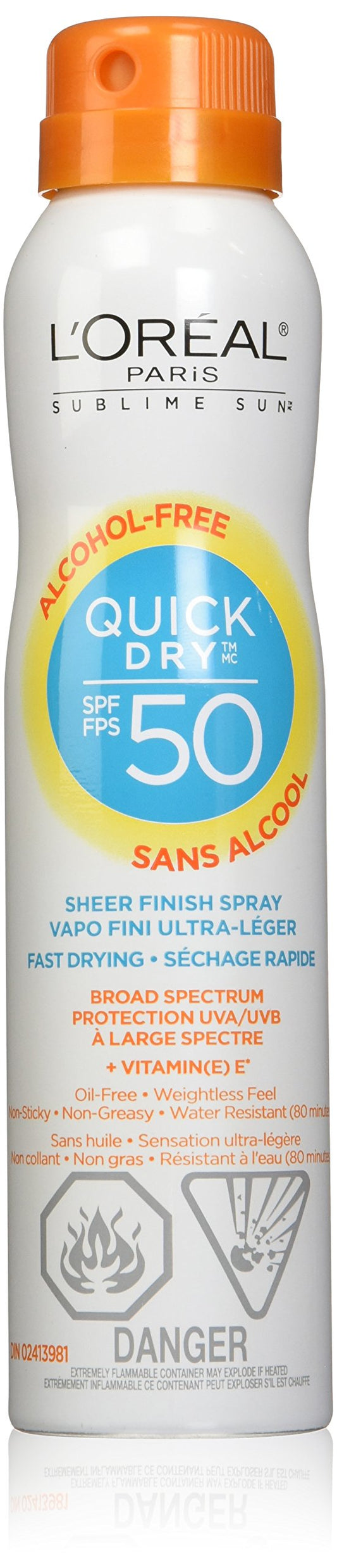 L'Oreal Paris Advanced Suncare Quick Dry Sheer Finish Spray SPF 50, For All S...