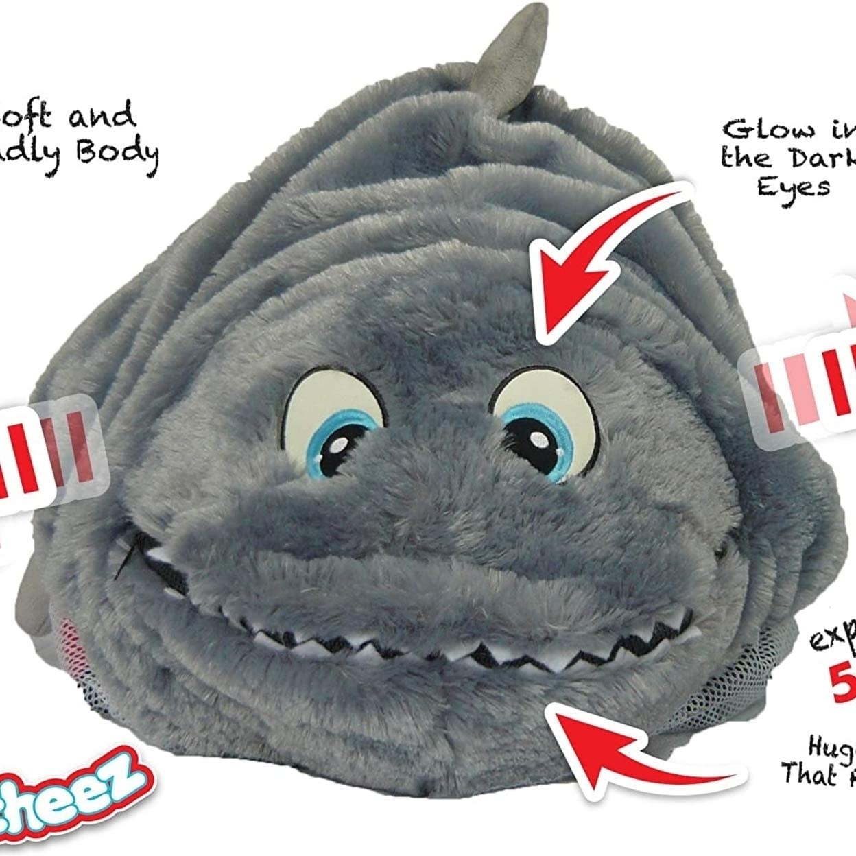 Stuffed Animal Toy Storage for Children, Shark - Perfect for Kids - SUPER SOF...