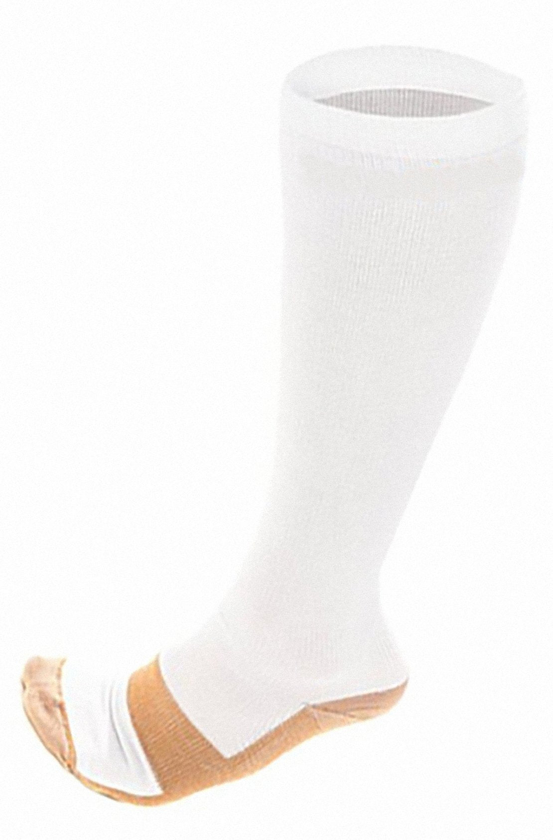 Miracle Copper Anti-Fatigue Compression Socks, White, L/XL, Men's shoe 10-12....