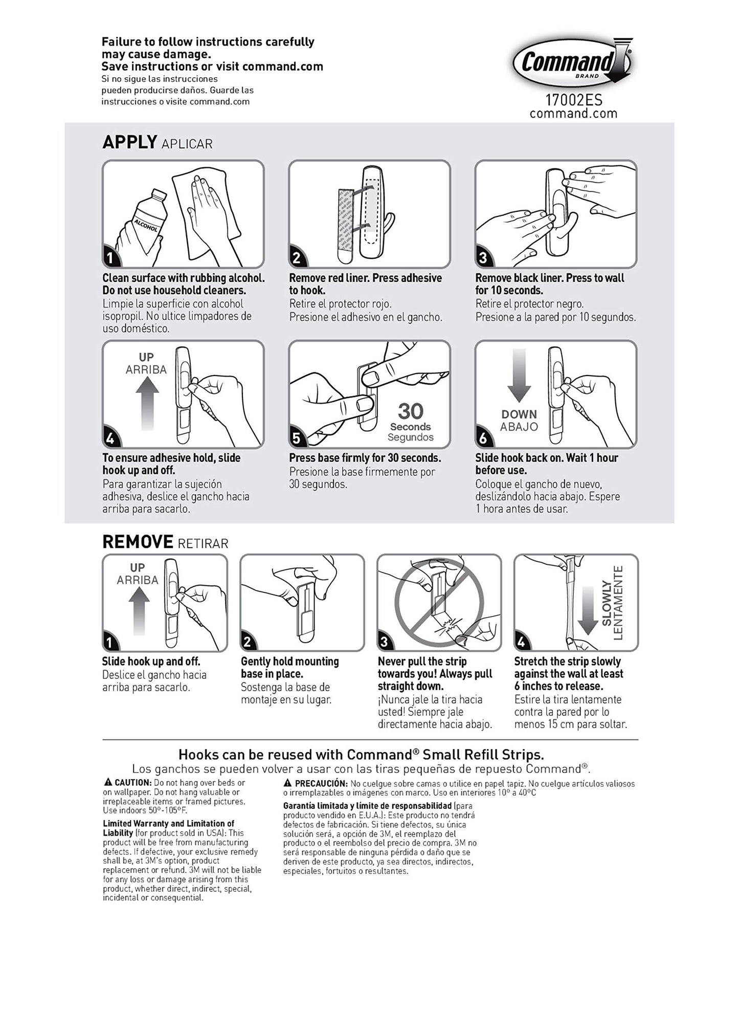 Command 17002 Small Utility, 12 Hooks, White, Count